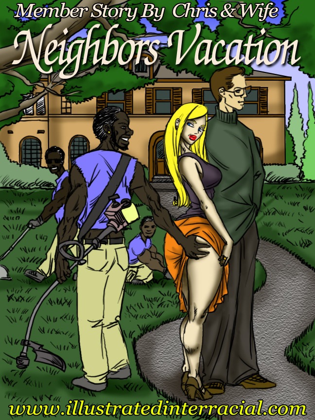Neighbor’s Vacation- illustrated interracial.