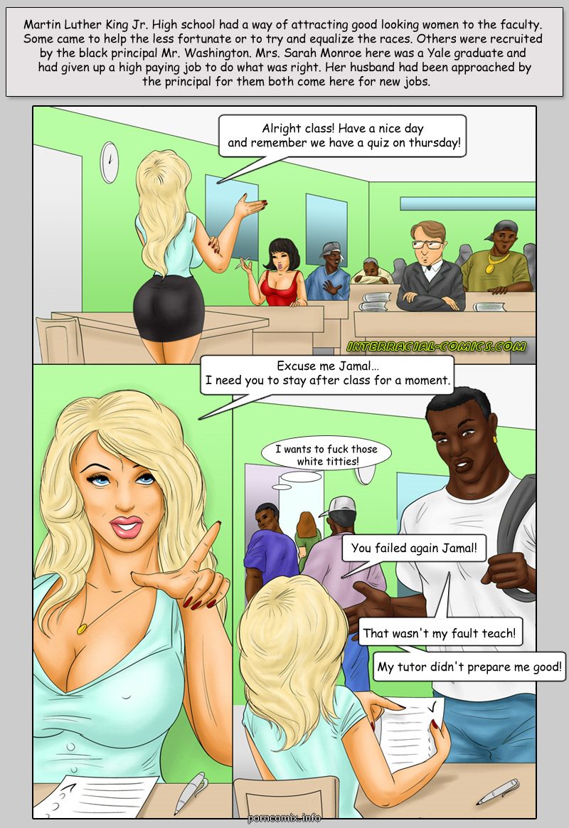 Black teacher white student porn comic